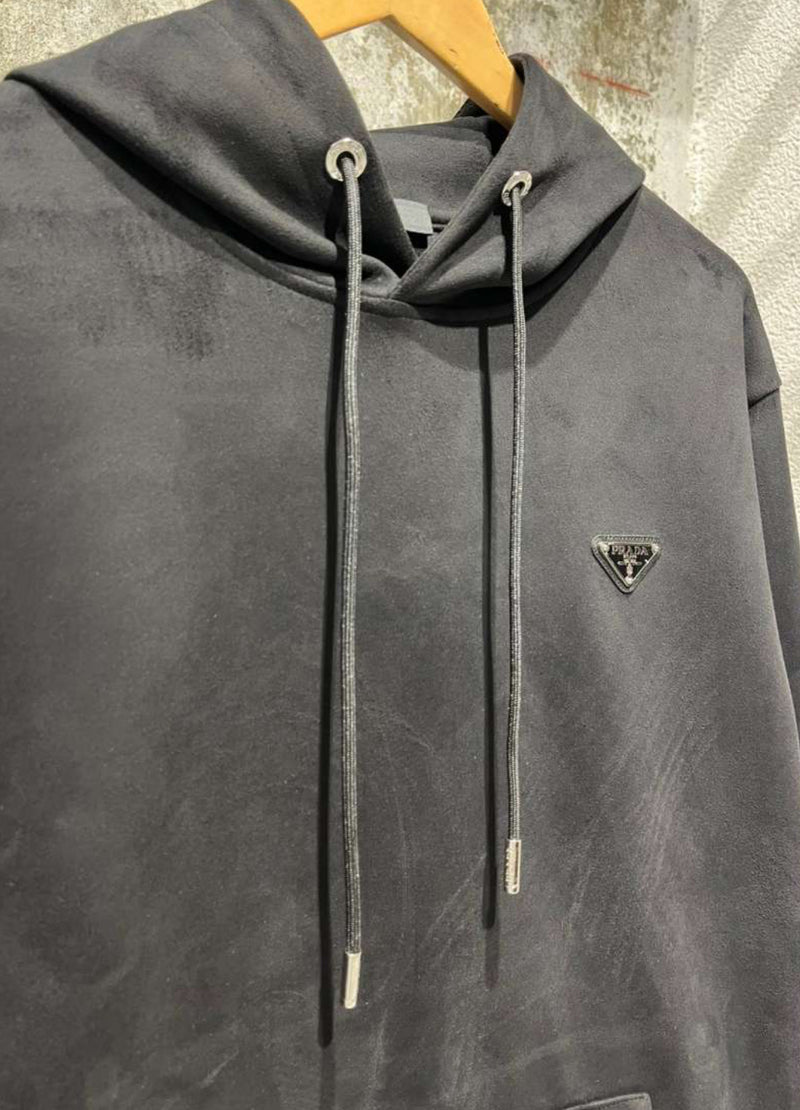 Black Cotton Hoodie