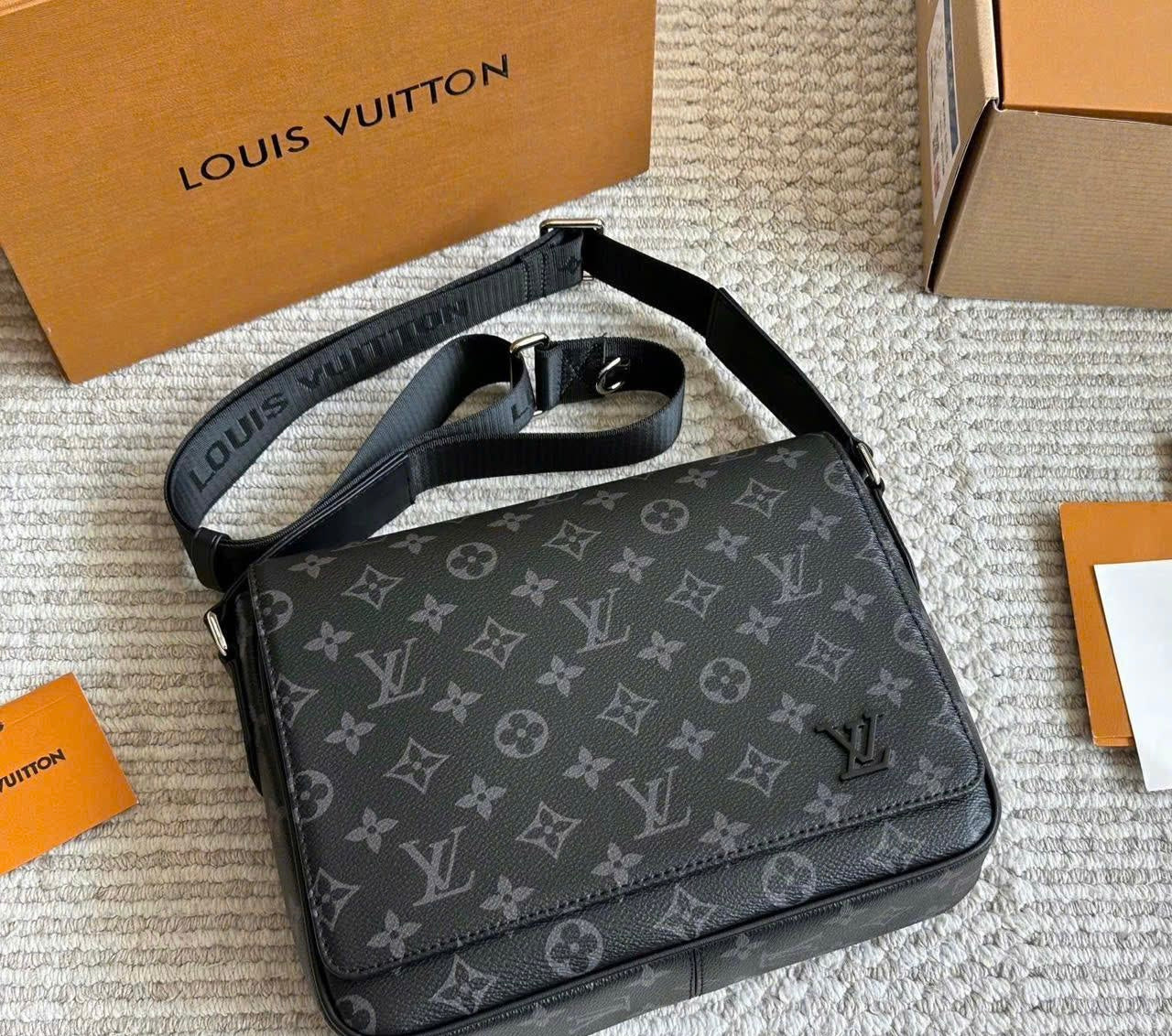 Dark Grey Monogram Cross Body Bag