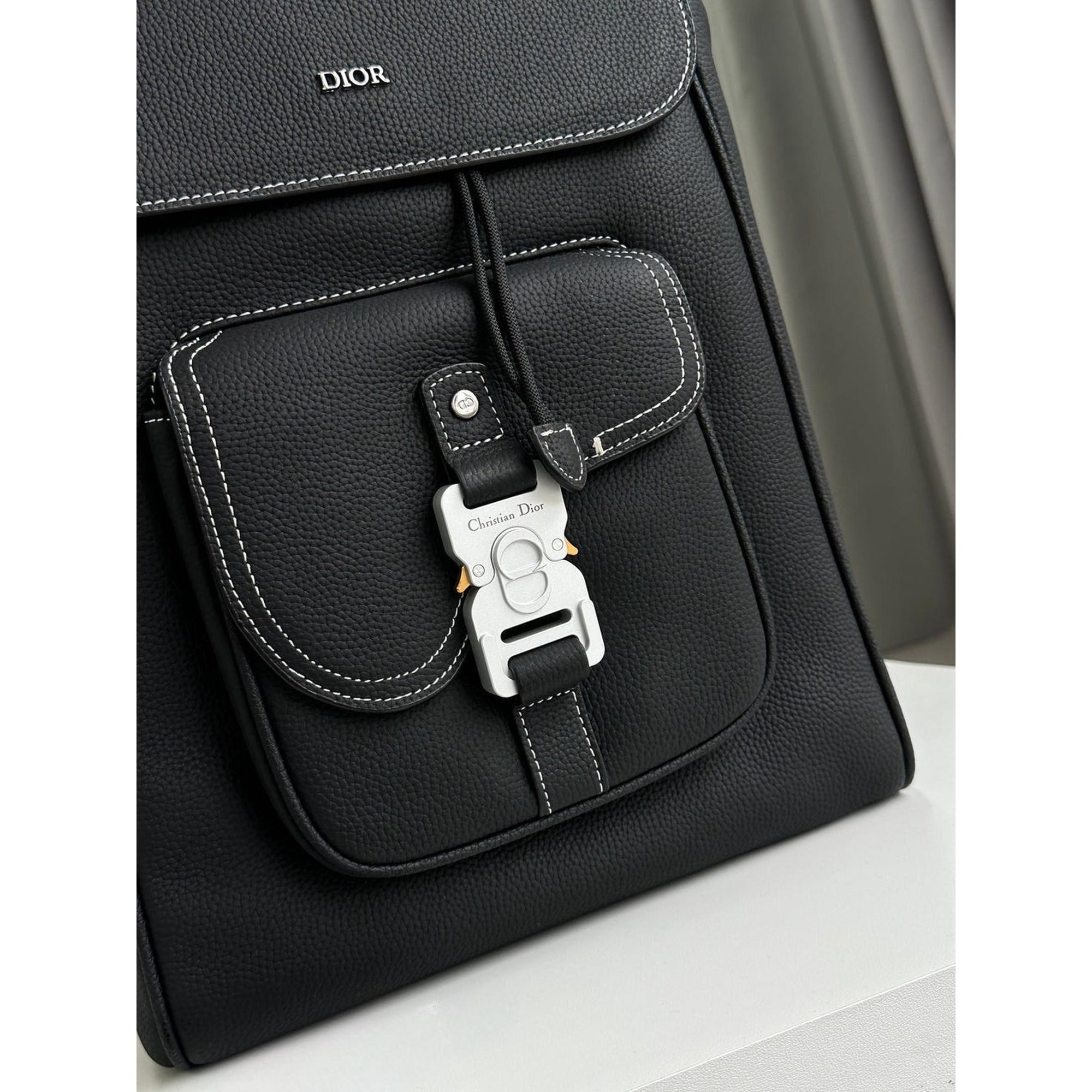 Black Real Leather Backpack