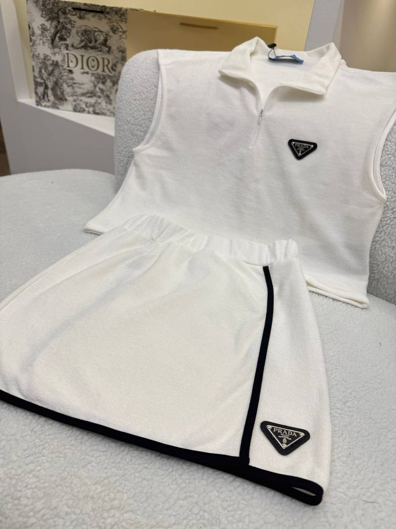 White Cotton Women Summer Set