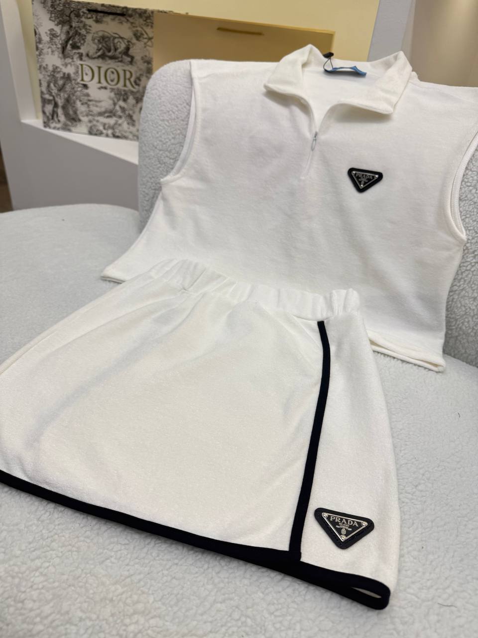 White Cotton Women Summer Set