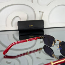 Black Sunglasses with Red Golden Frames