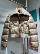 Beige Women Puffer Jacket