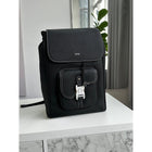 Black Real Leather Backpack