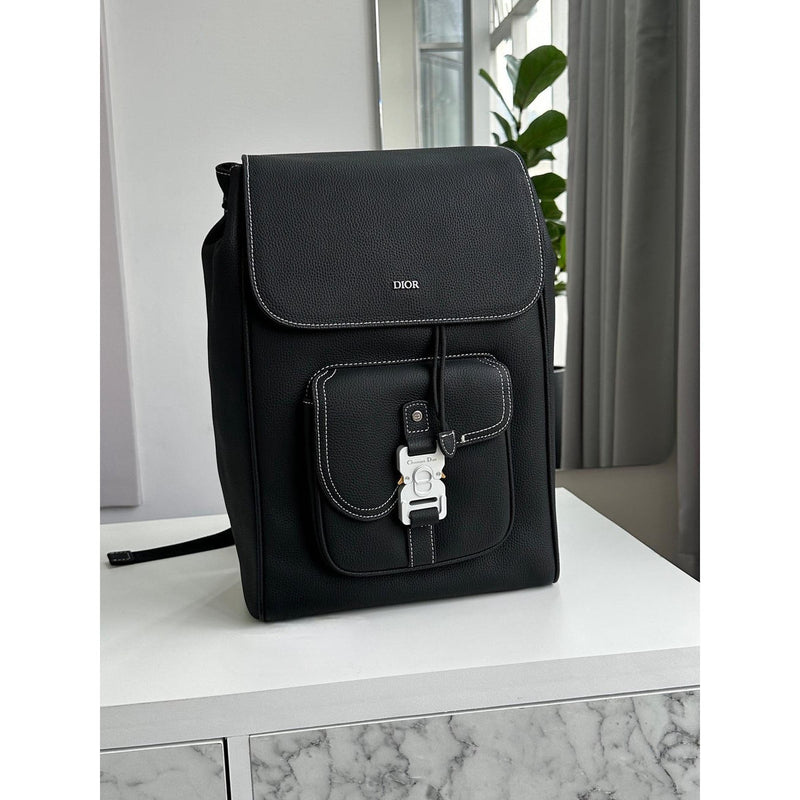 Black Real Leather Backpack