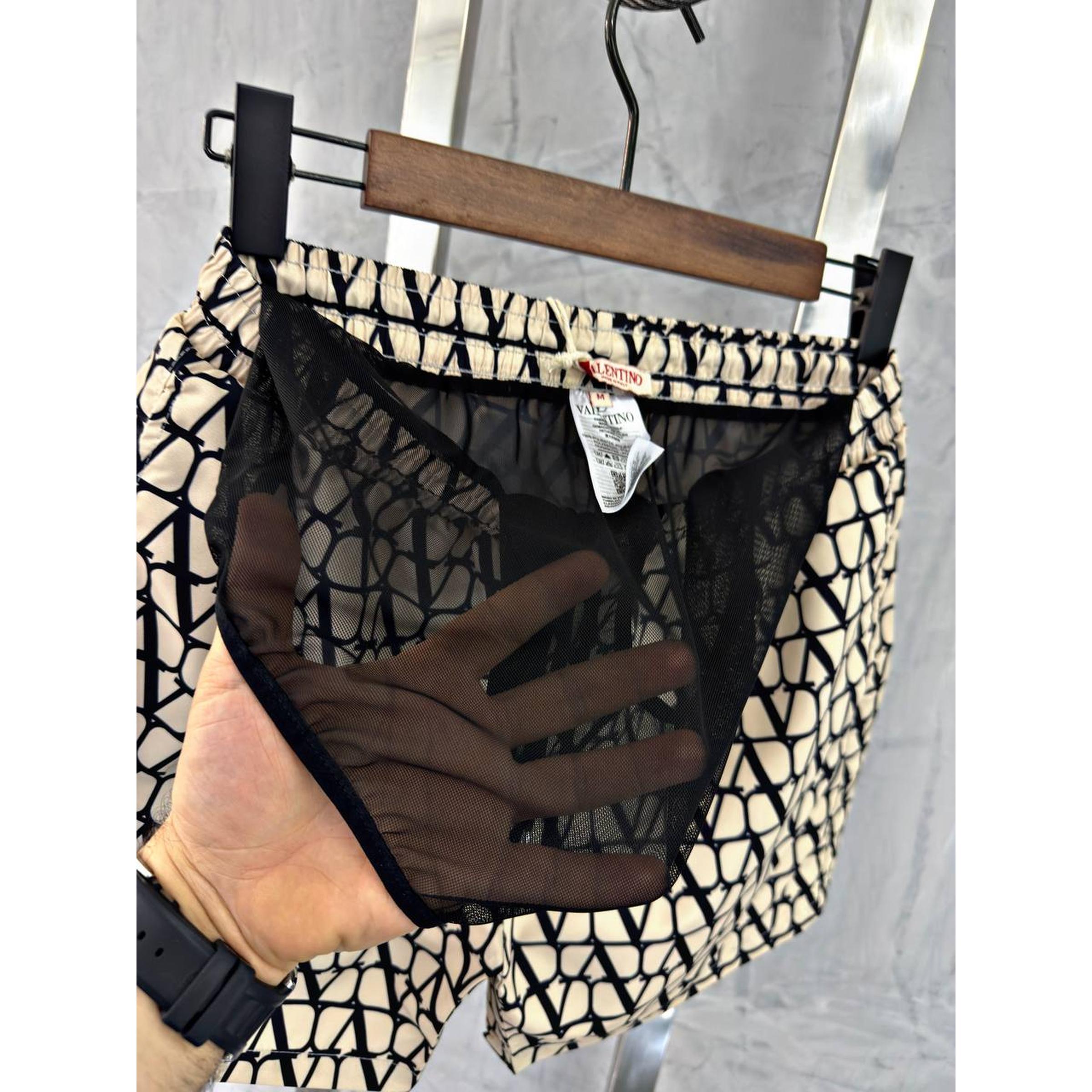 Beige Monogram Swimwear Shorts