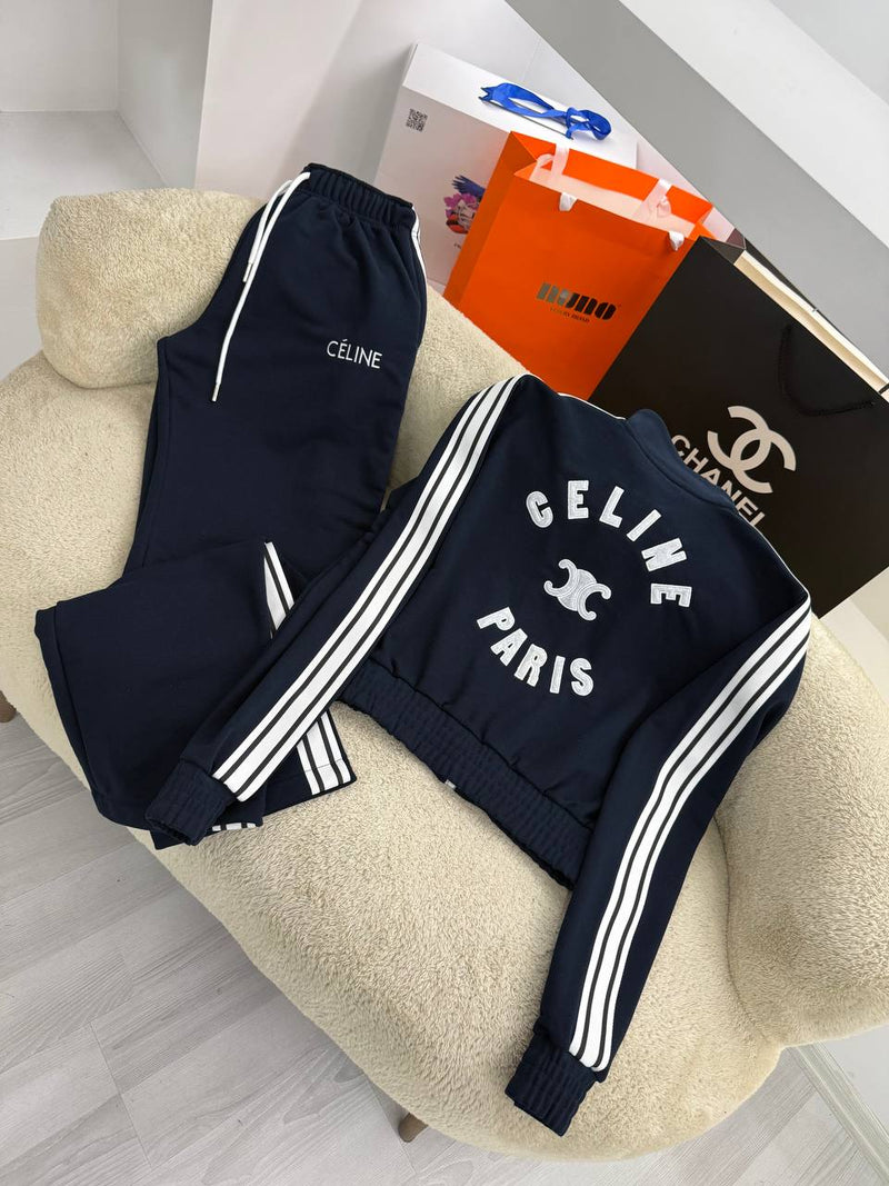 Dark Blue Women Cotton Tracksuit