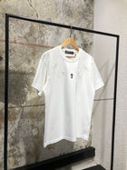 Black & White Oversized T-shirt with Metal Cross