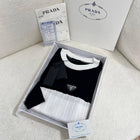 Black and White Women Knitted Blouse