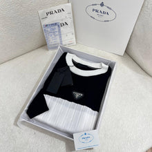 Black and White Women Knitted Blouse