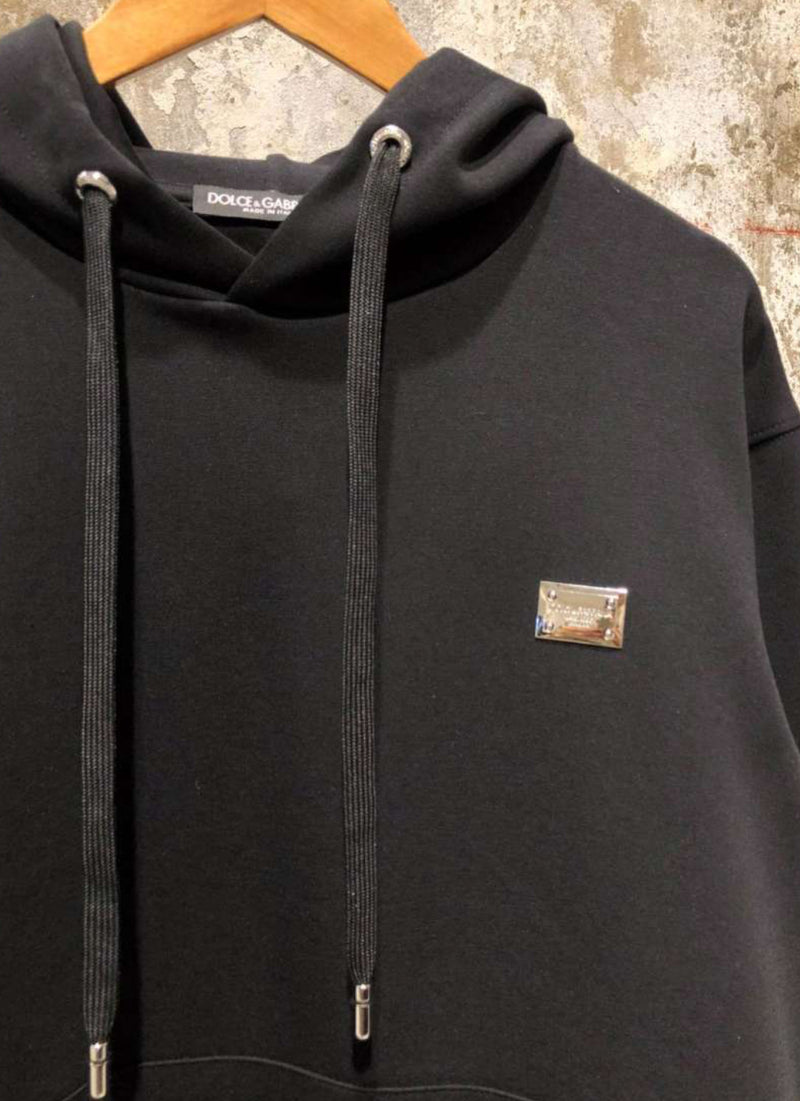 Black Cotton Hoodie