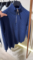 Blue Monogram Knitted Polo