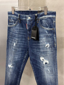 Blue Denim Ripped Jeans