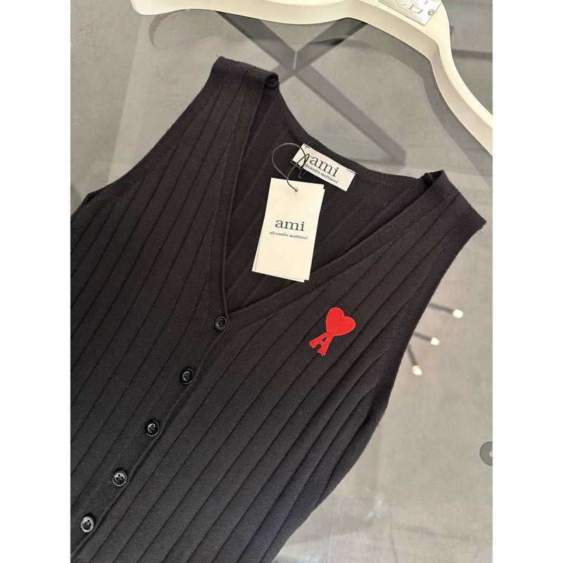 Black Women Knitted Top-Vest