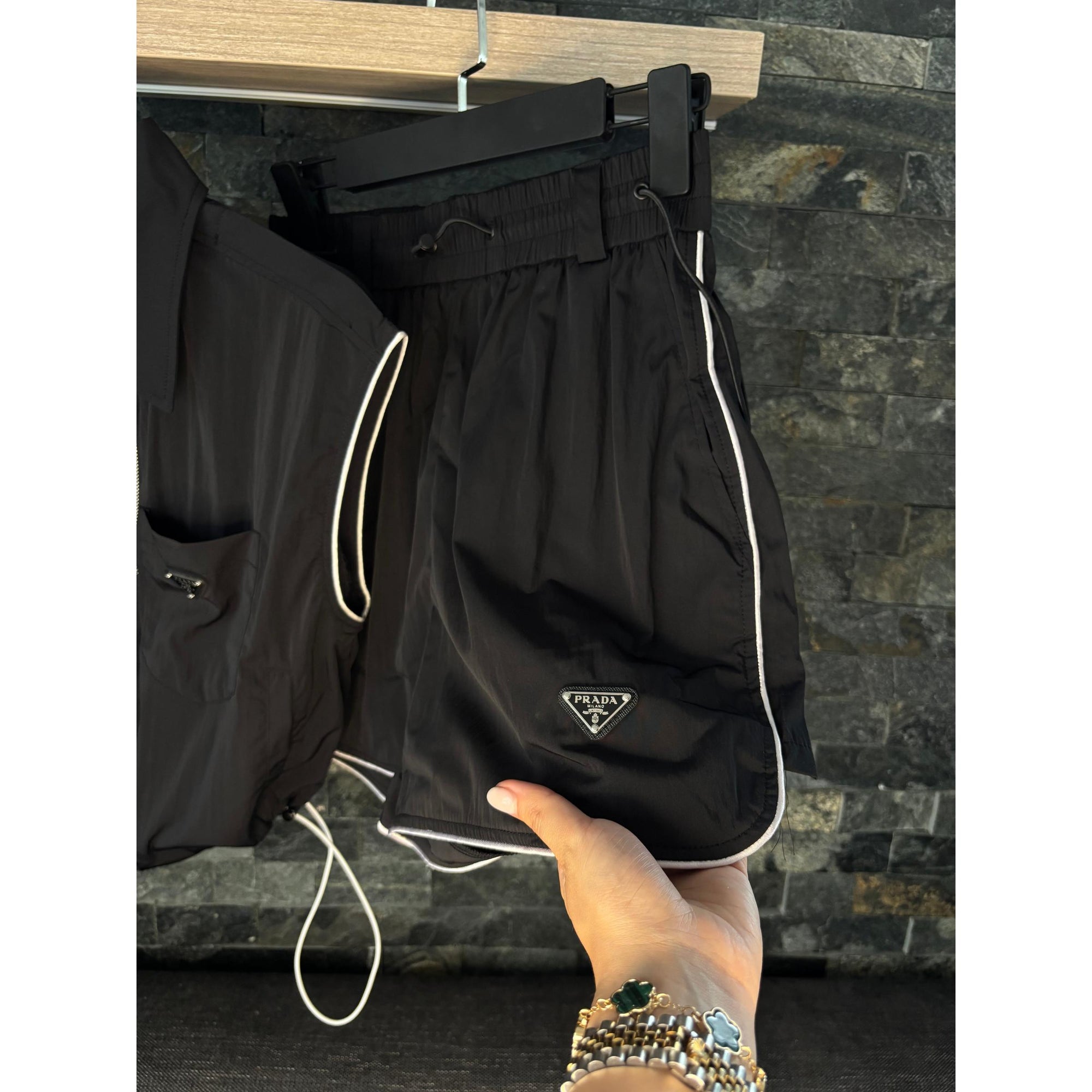 Black Women Set - Shorts and Vest