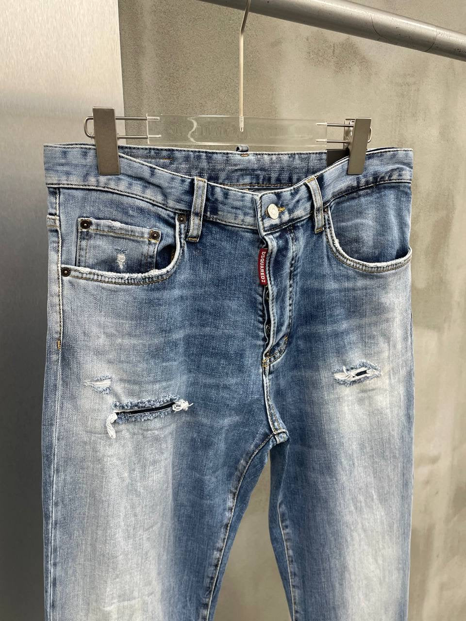 Light Blue Straight Leg Jeans