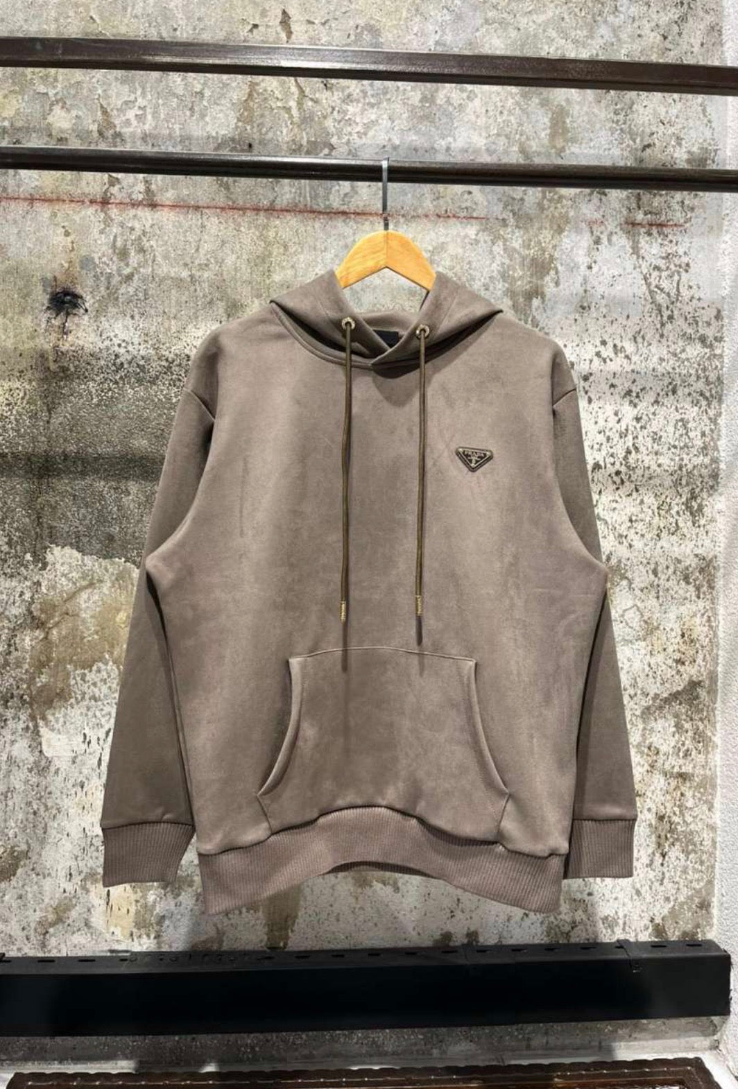 Light Brown Suede Hoodie