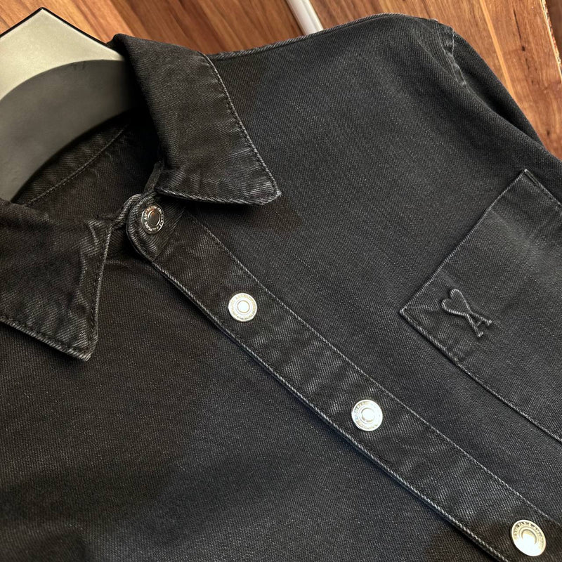 Black Denim Shirt Jacket