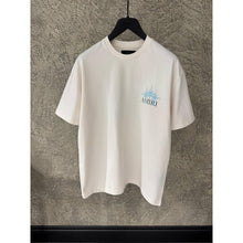 White Oversized T-Shirt with Blue Stars