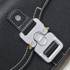Black Real Leather Mini Saddle Messenger Bag