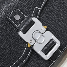 Black Real Leather Mini Saddle Messenger Bag