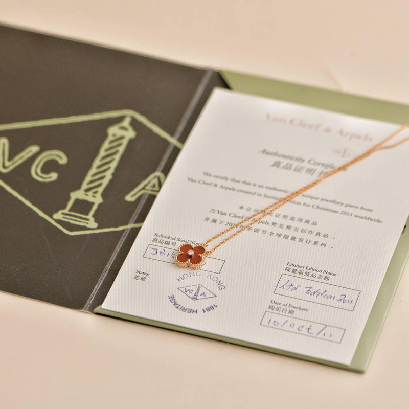 Red V Cleef Necklace with Crystal (Box Included)