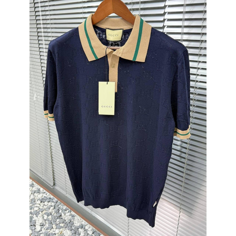 Blue Monogram Luxury Polo T-Shirt