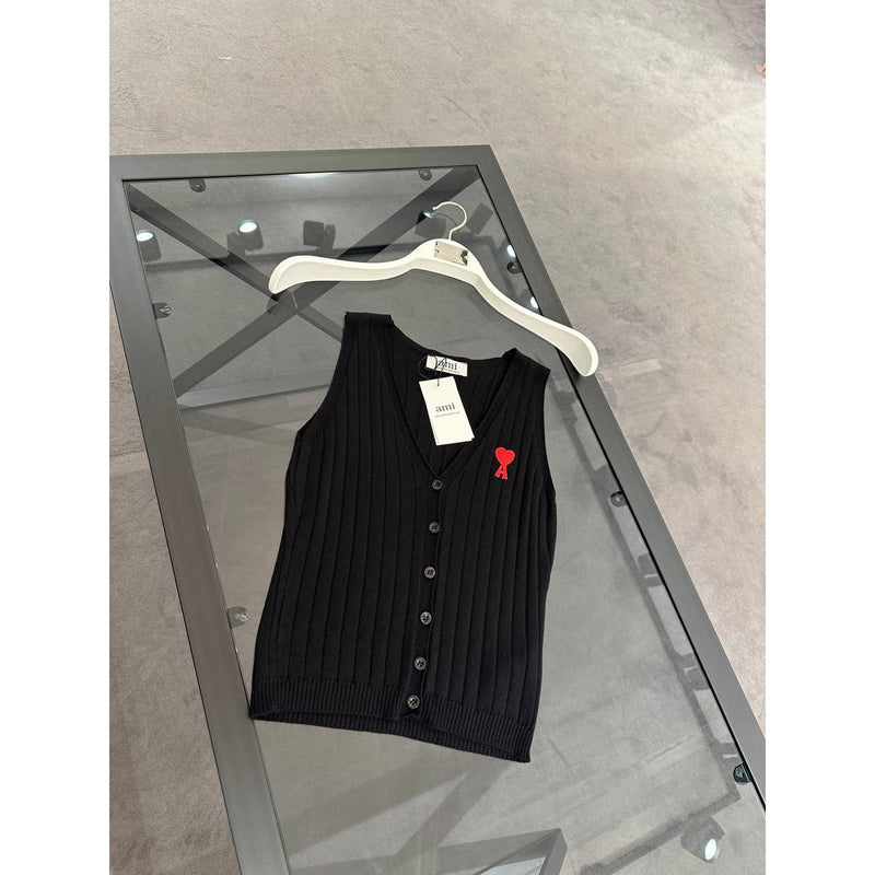 Black Women Knitted Top-Vest