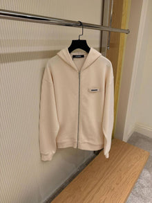 Cream Zipper Sweatshirt