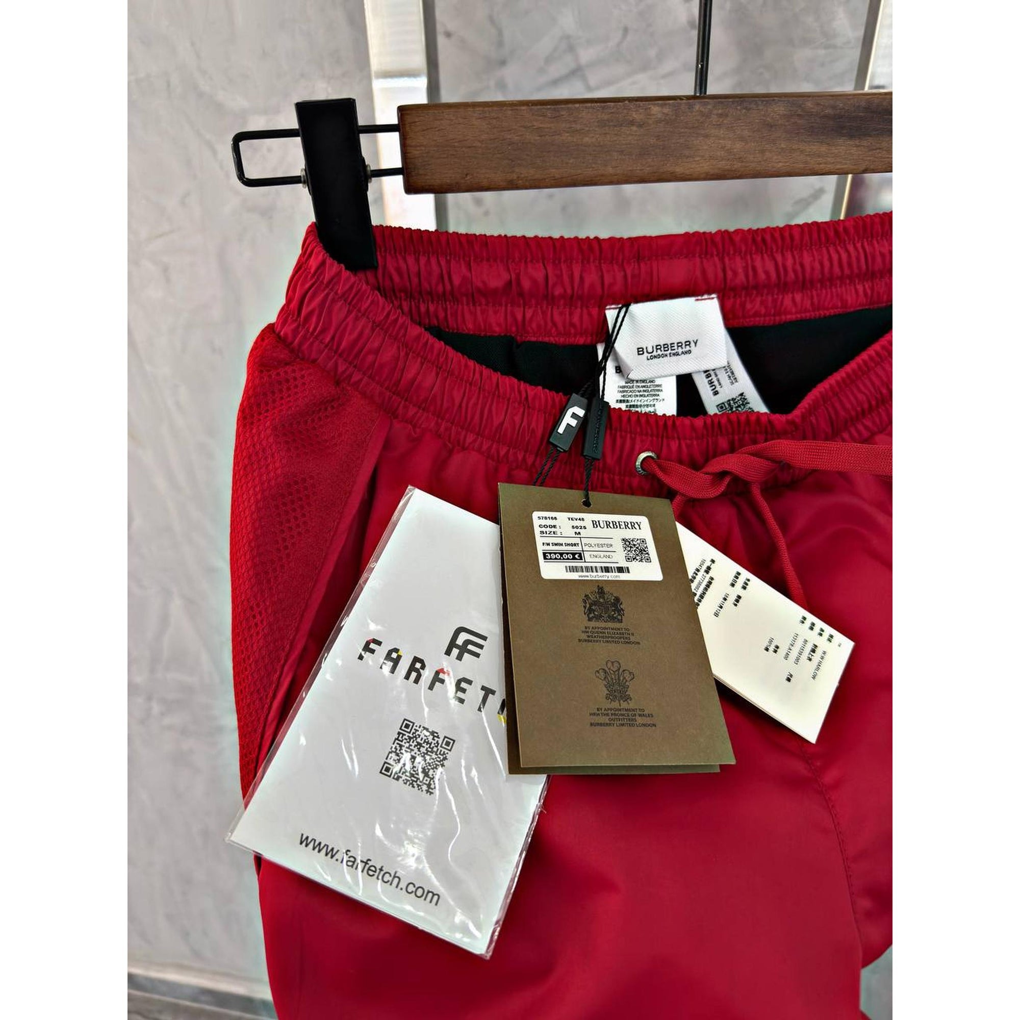 Dark Red Swimwear Shorts with Logo