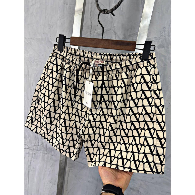 Beige Monogram Swimwear Shorts