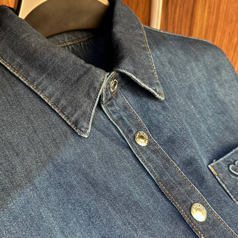 Dark Blue Denim Shirt Jacket