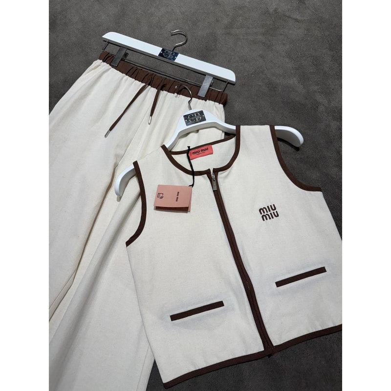 Beige Women Cotton Set