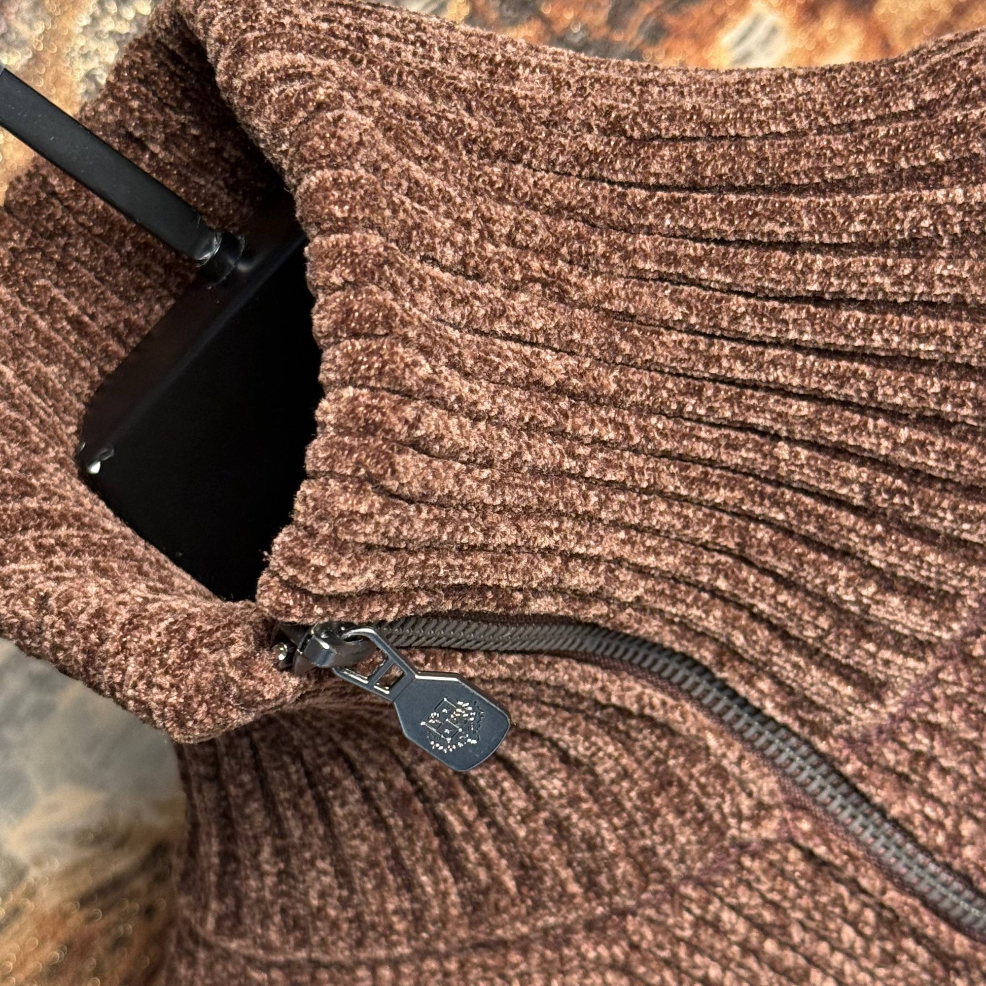 Brown Wool Polo Sweater