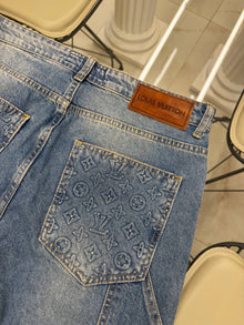 Blue Jeans with Monogram Pockets