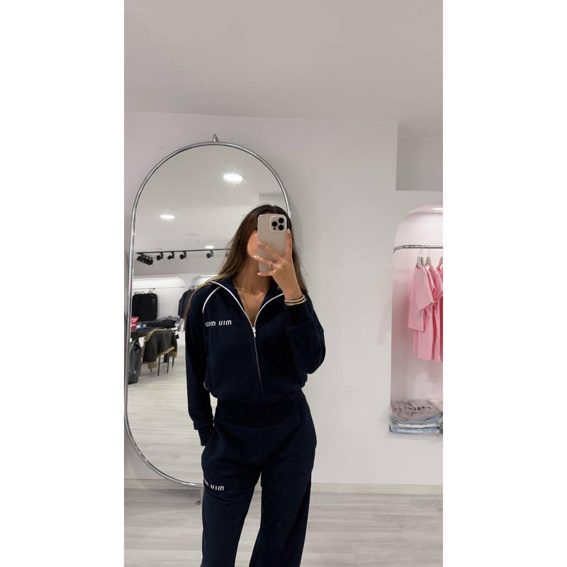 Dark Blue Women Cotton Tracksuit