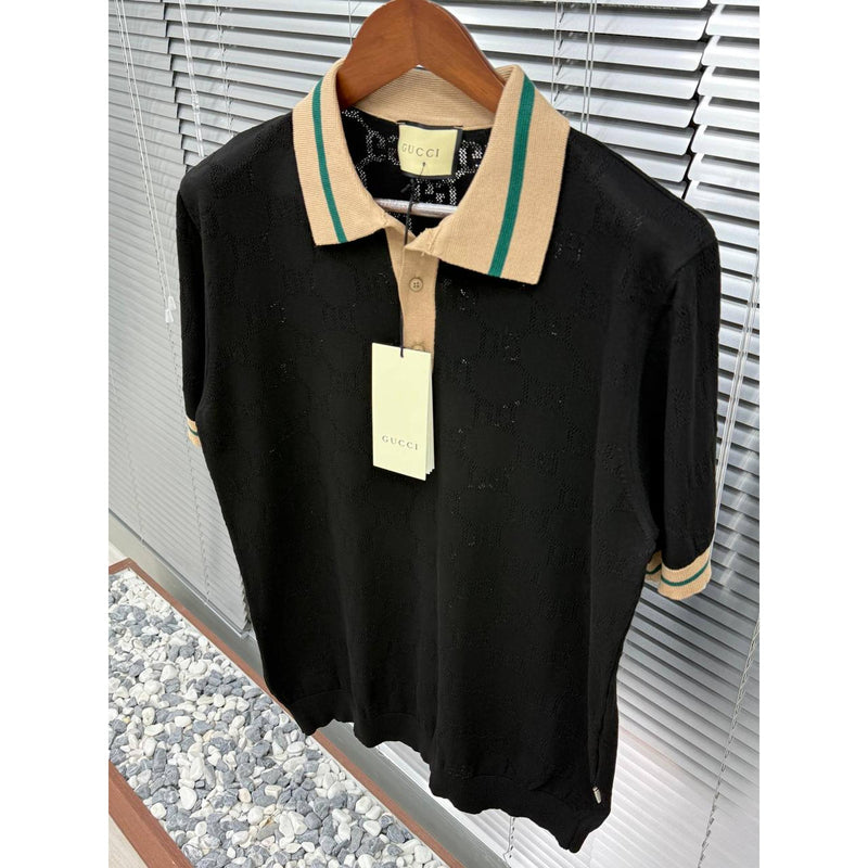 Black Monogram Luxury Polo T-Shirt