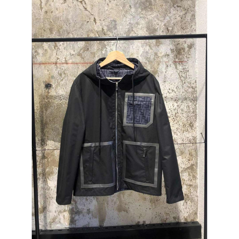 Black Jacket with Monogram Pocket