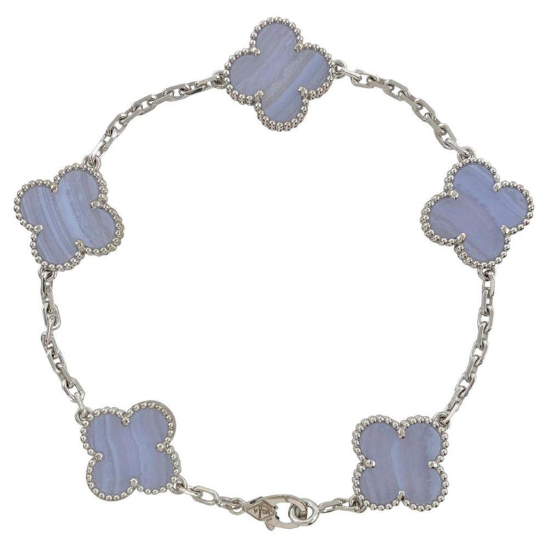 V Cleef Baby Blue Silver Bracelet (Box included)