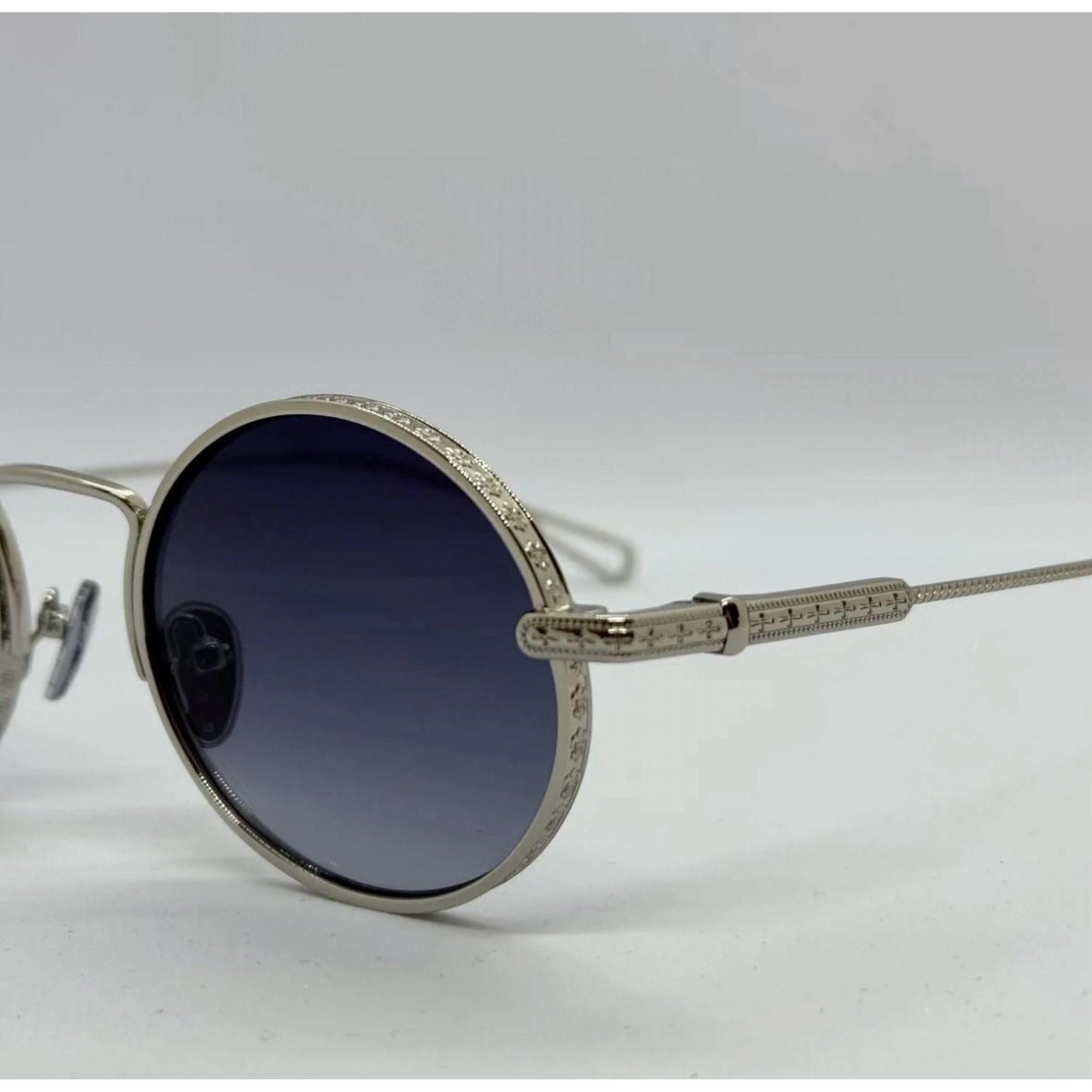 Blue Sunglasses with Silver Frames