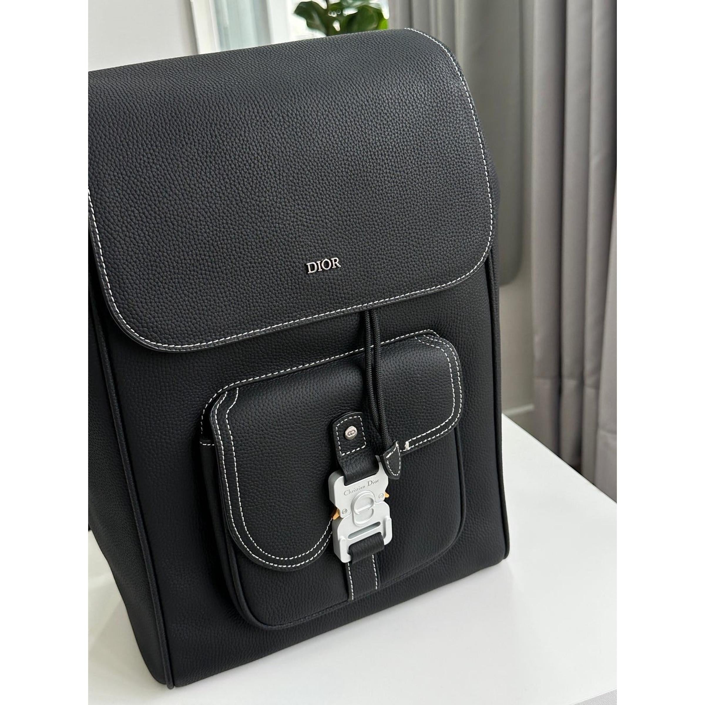 Black Real Leather Backpack