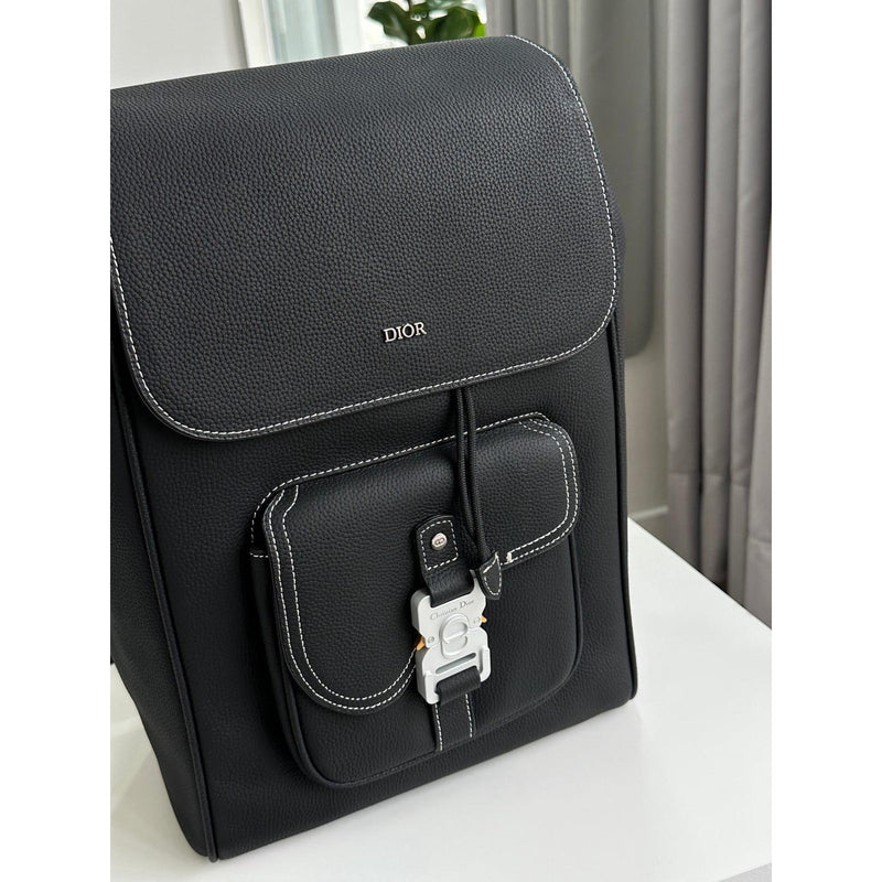 Black Real Leather Backpack