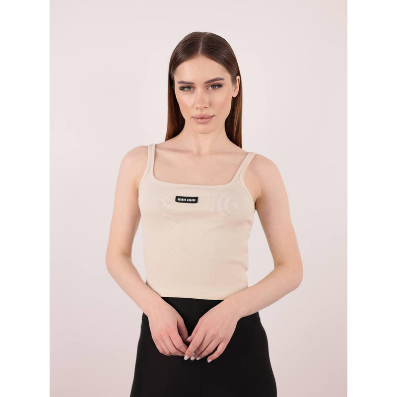 Beige Women Cotton Top