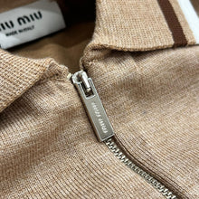 Beige Women Knitted Zipper Set in 2 Pieces