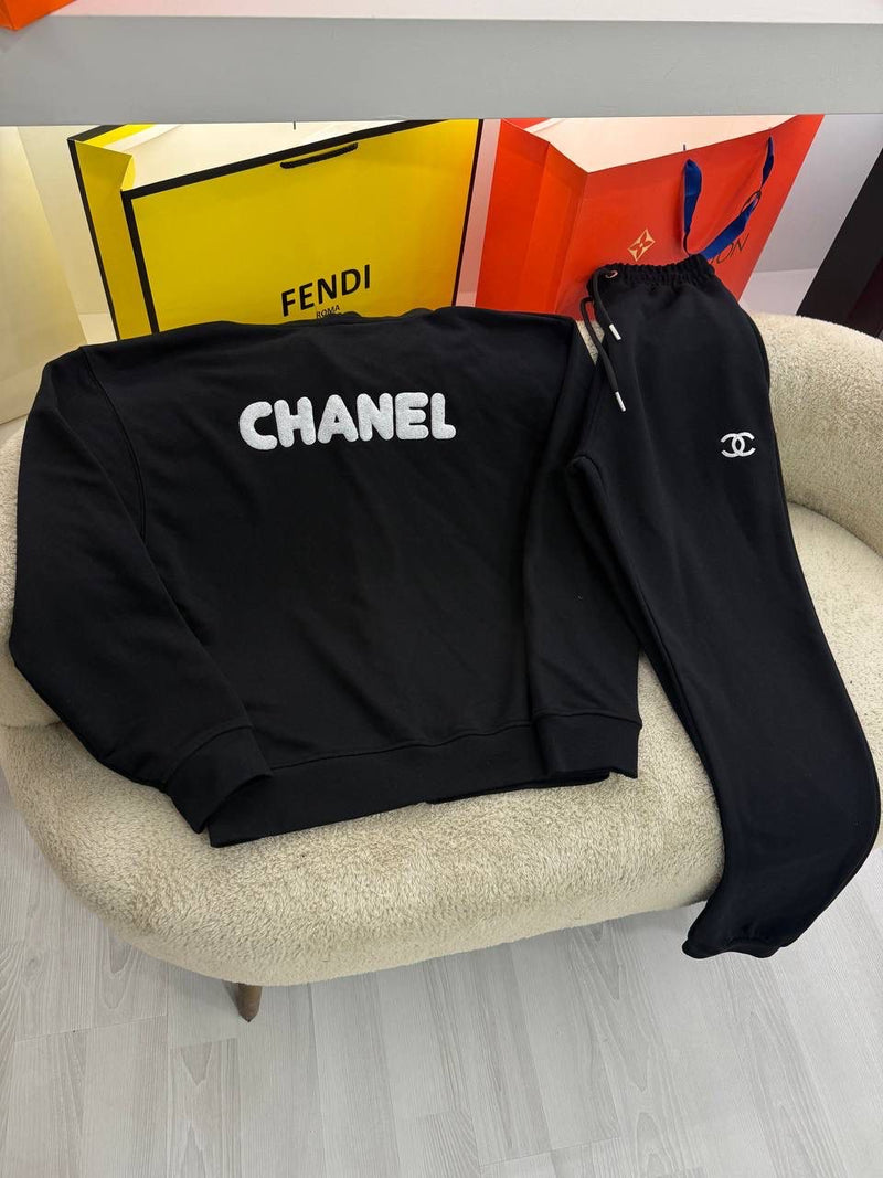 Black Cotton Wimen Tracksuit