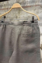 Dark Green Linen Shorts