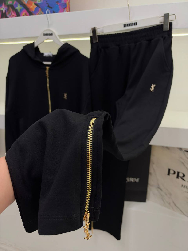Black Cotton Tracksuit