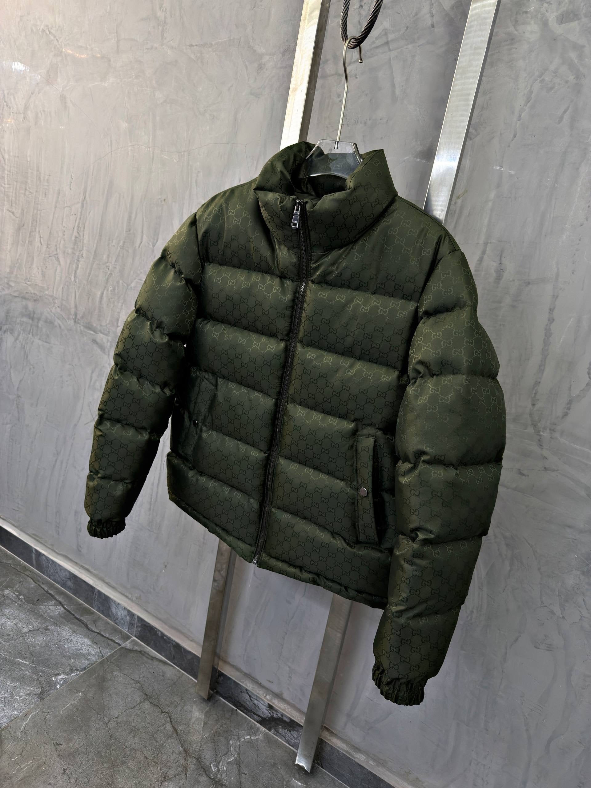 Dark Green Monogram Bomber Jacket