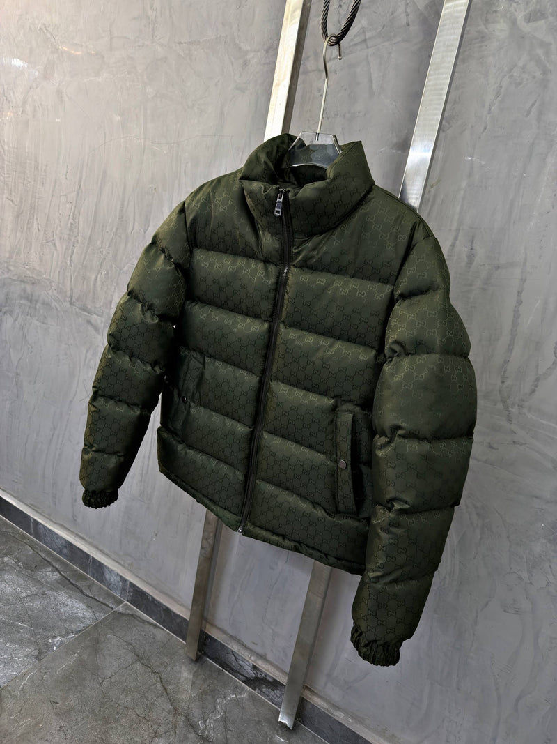Dark Green Monogram Bomber Jacket