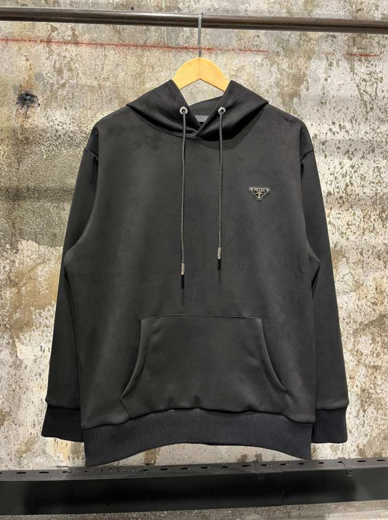 Black Cotton Hoodie